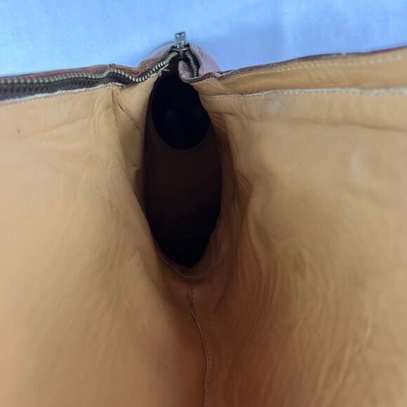 Rare Vintage Ariat Tall Brown Riding Boots Rear Zip Leather Sole 10010507 8 - Picture 9 of 12